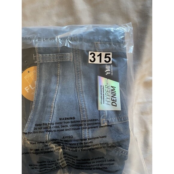 YMI Jeans Women Size L Blue Hyper Denim Long Bell Bottoms - Picture 12 of 12